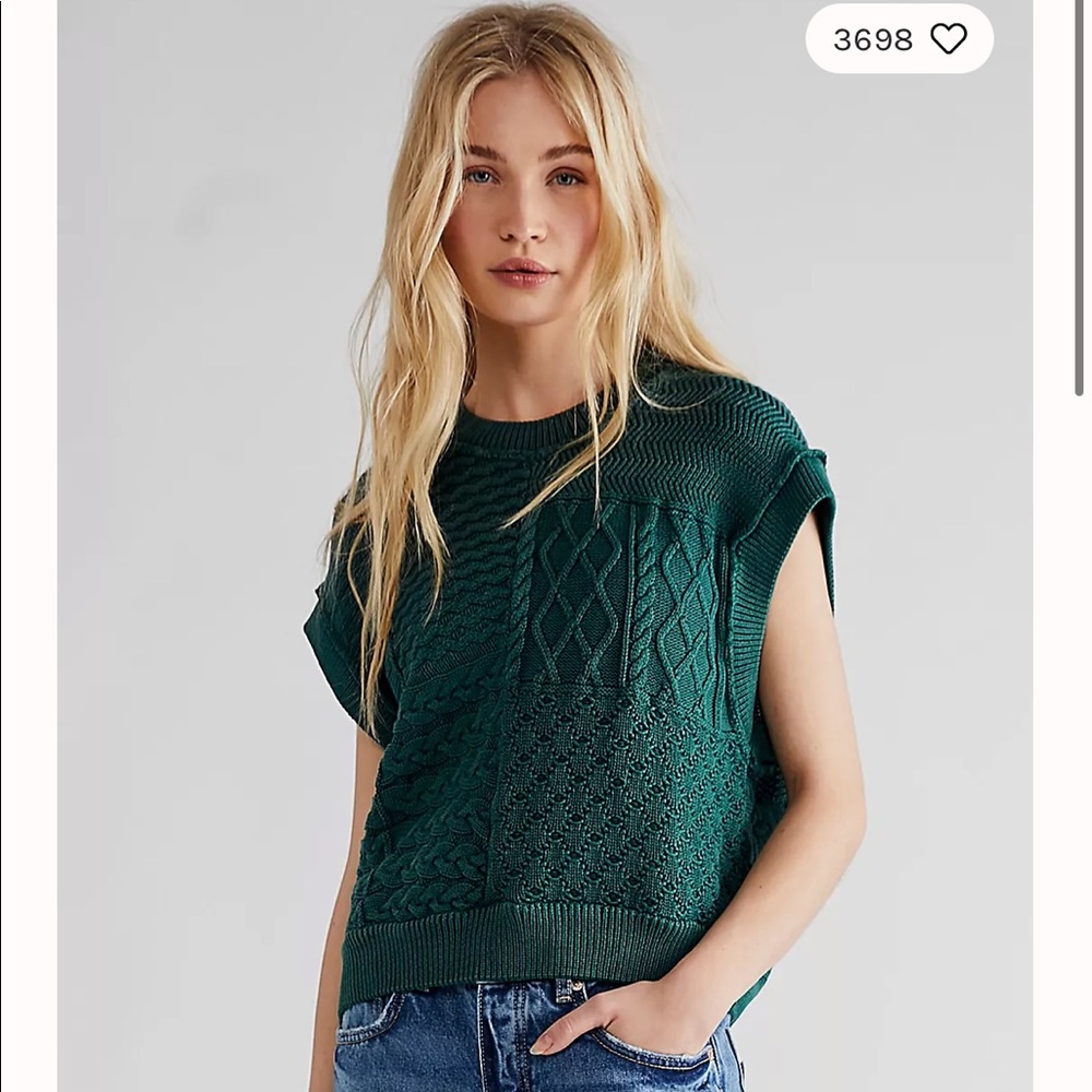 Free People Green Sweater Vest